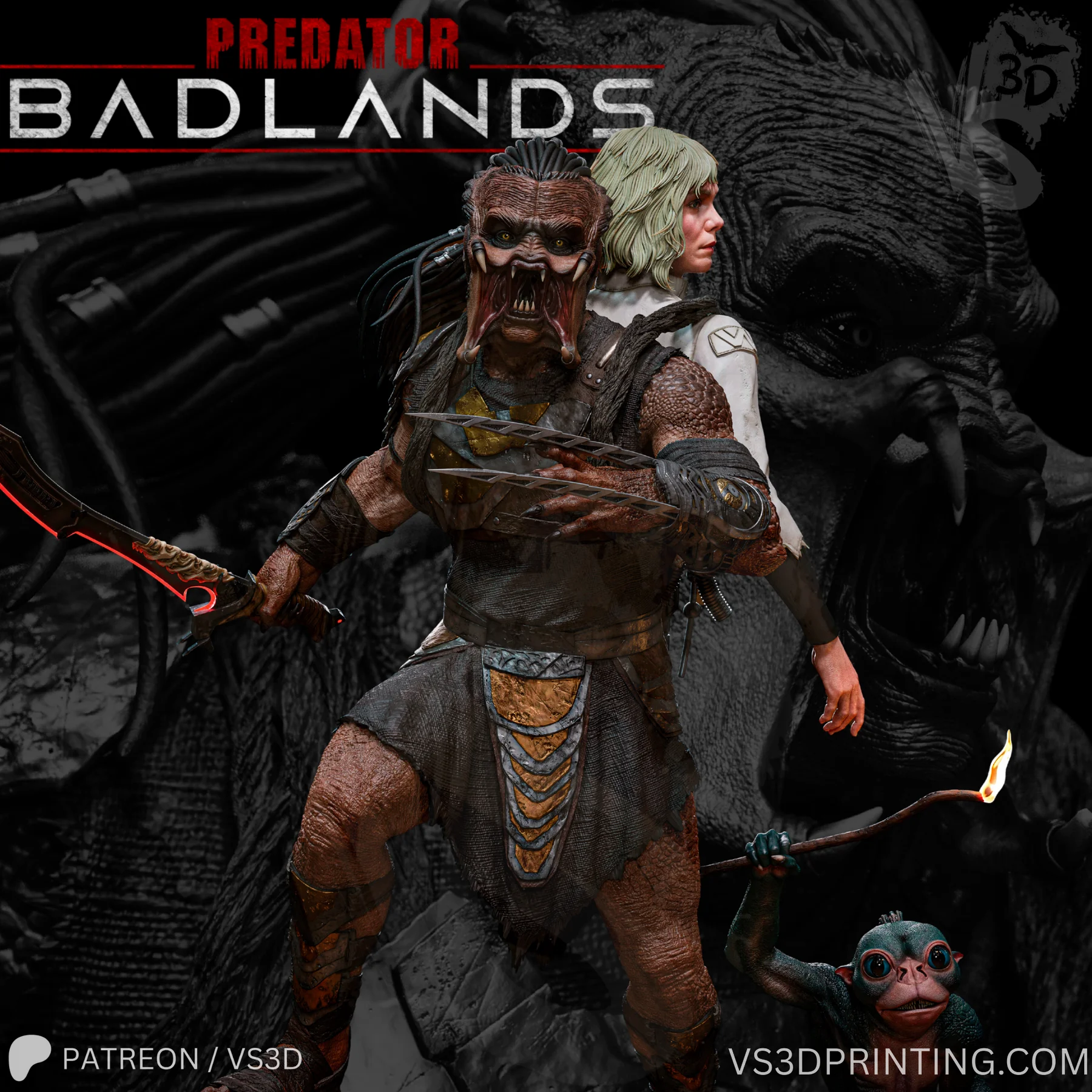 Dek: Predator Badlands Hand Painted Collectible Statue