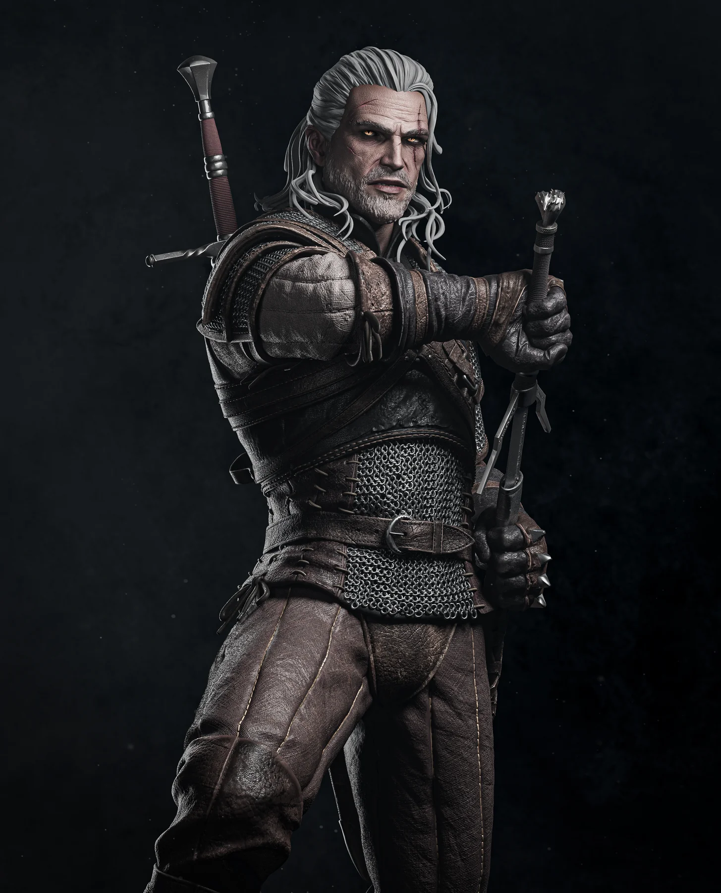 Geralt Hand Painted Collectible Statue