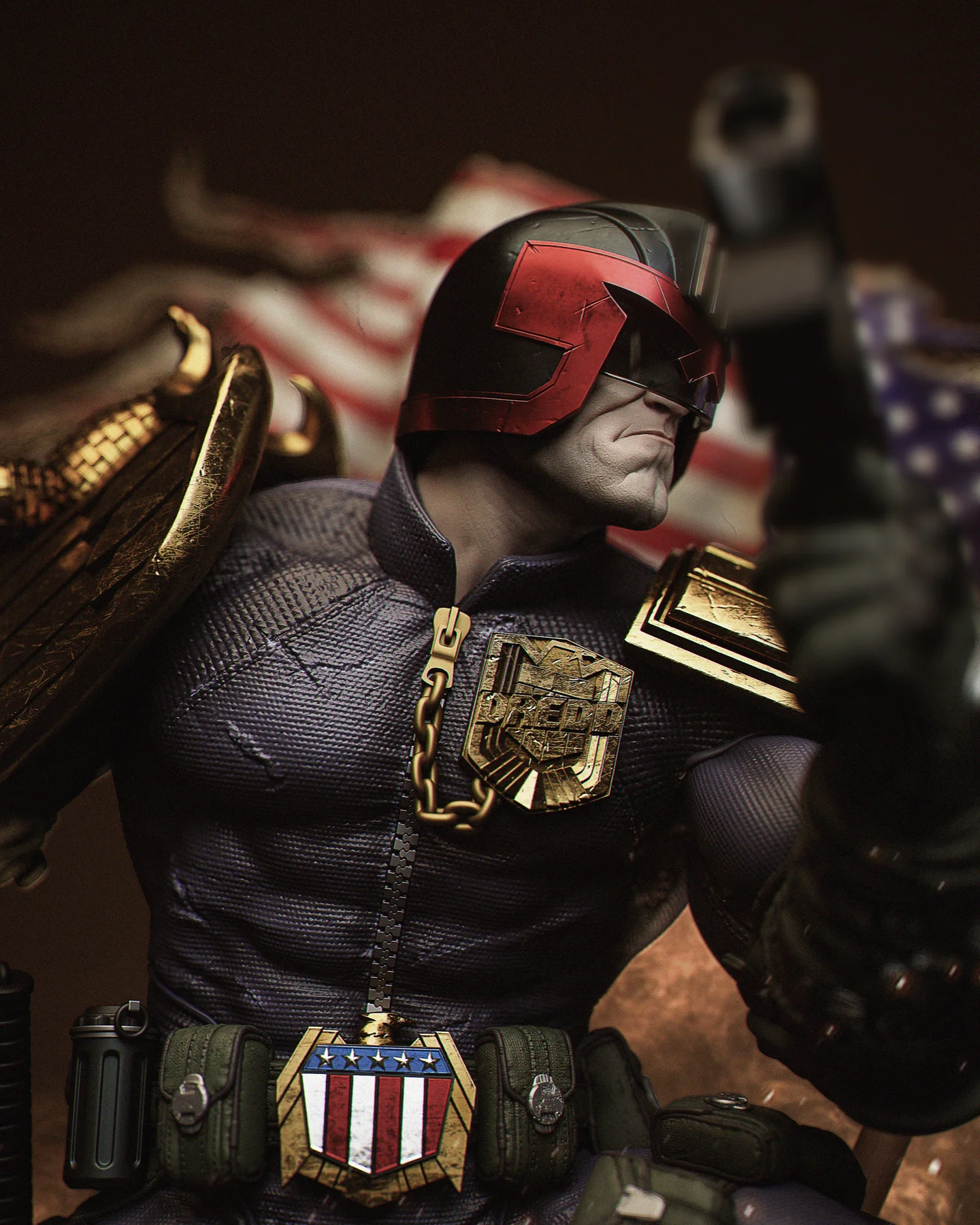 Judge Dredd Hand Painted Collectible Statue