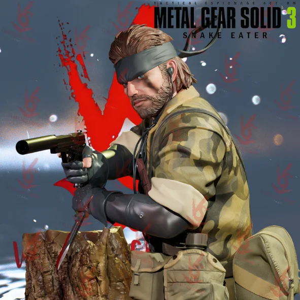 Naked Snake MGS3 Snake Eater Hand Painted Collectible Statue