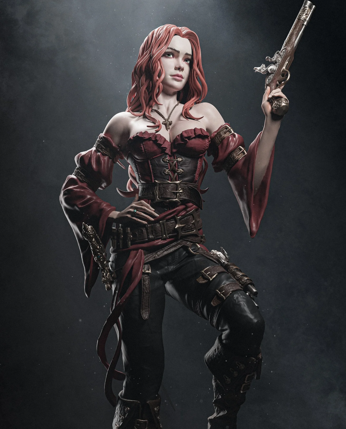 Pirate Hand Painted Collectible Statue