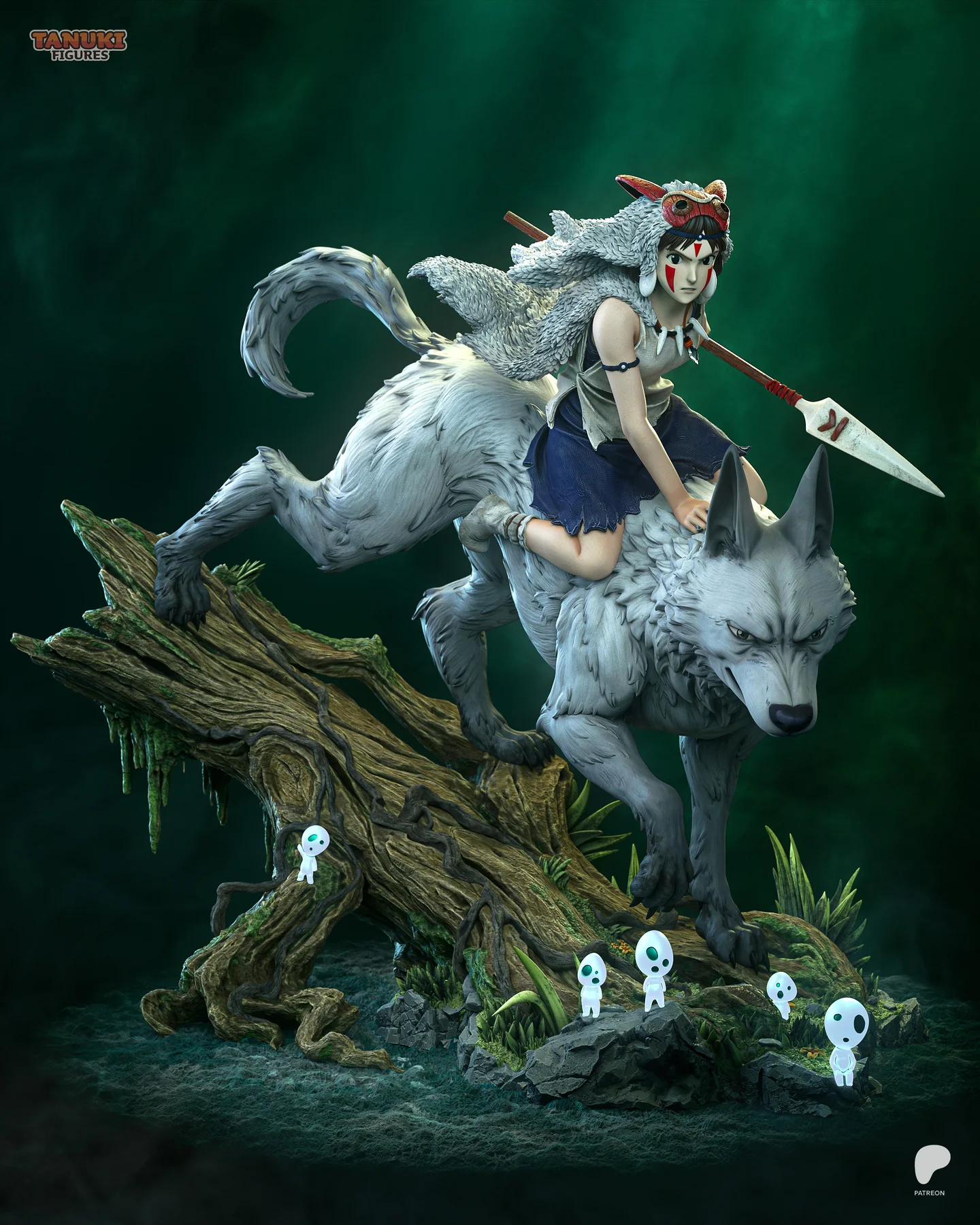 San - Princess Mononoke Hand Painted Collectible Statue