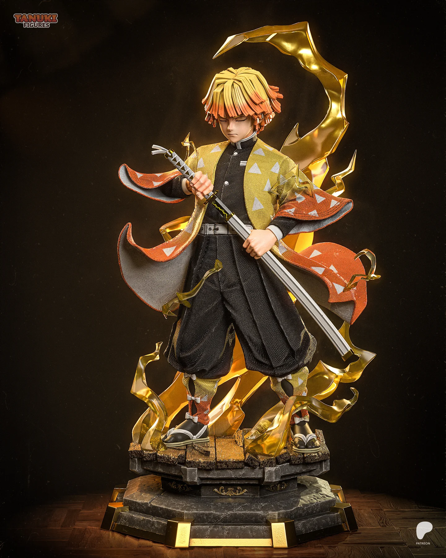 Zenitsu - Kimetsu no Yaiba (Demon Slayer) - Fullsize Hand Painted Collectible Statue